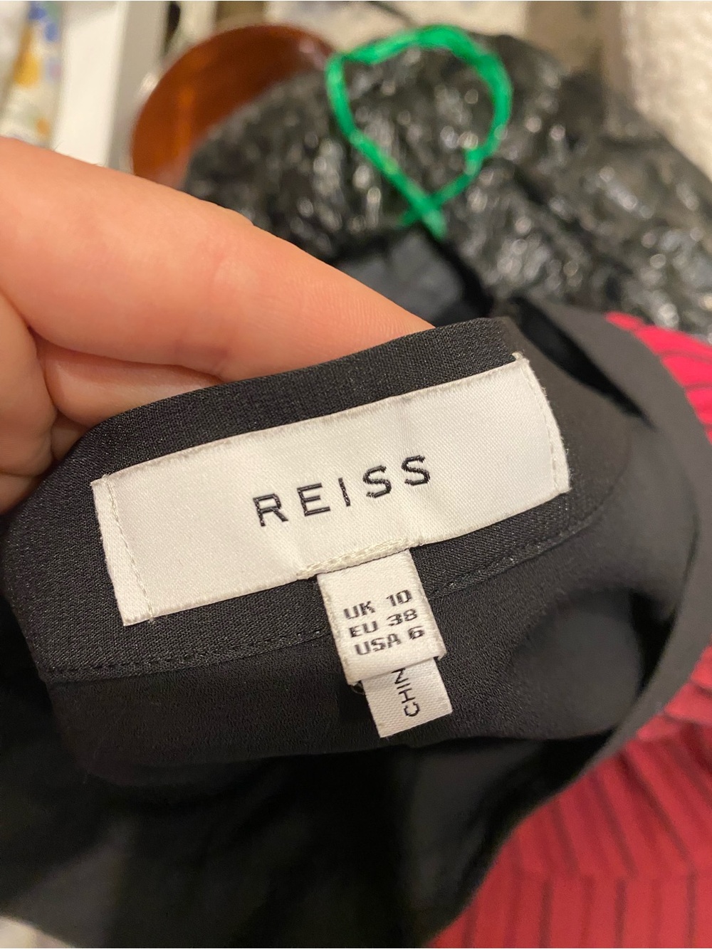 REISS Colorblock Pleated Midi Skirt in Pink and Black - Picture 7 of 9